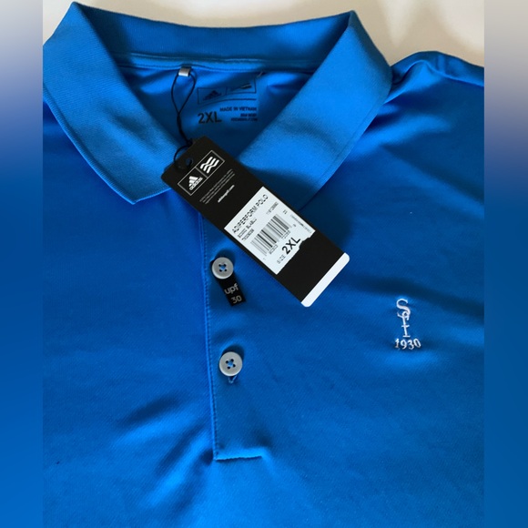 ADIDAS ADIPERFORM 2XL MENS GOLF Polo Shirt Extra Extra Large BLUE “SF 1930” NWT - Picture 6 of 16